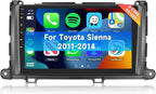 [8 CORE 4G+64G] for Toyota Sienna 2011-2014 Car Radio with Wireless Carplay/Android Auto, 9 Inch Android 15 IPS Touch Screen Car Stereo, Bluetooth, GPS, 5G WiFi, SWC, DSP+HD Backup Camera