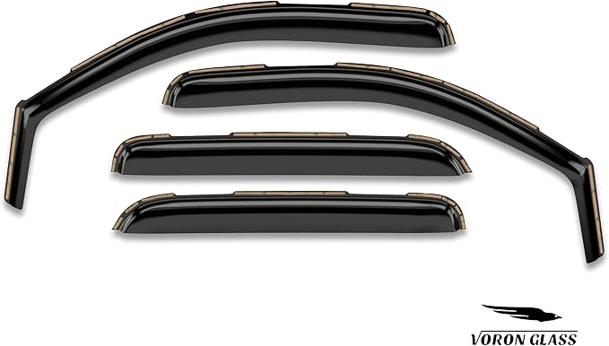 Voron Glass in-Channel Extra Durable Rain Guards for Trucks GMC Sierra 2500HD/3500HD 2007-2014 Crew Cab, Window Deflectors, Vent Window Visors, 4 Pieces - 200834