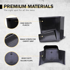 Car Trash Can with Stability Wings – Leakproof Portable Garbage Bin for Fabric & Rubber Mats – Compact Durable Plastic Auto Organizer for Cars, SUVs, Trucks (Black, Large)