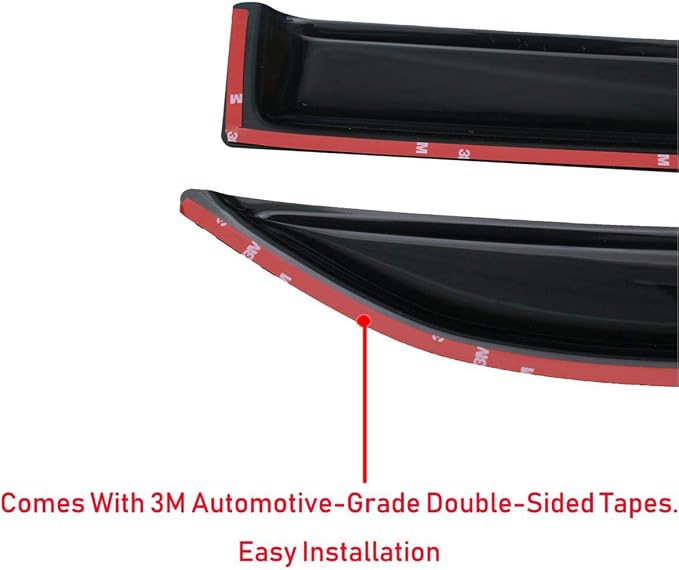 Window Visors Rain Guards for Chevrolet Silverado GMC Sierra 1500 Crew Cab | 2019-2026, Window Deflectors, Vent Visor, Sun Shades, Window Shields, Dark Smoke, Truck Accessories