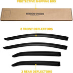 Rain Guards for 2014-2019 Toyota Corolla, Out-Channel Window Visor Shields Vent Deflector Shade Wind Dark Smoke 2015 2016 2017 2018 14 15 16 17 18 19, Tape-On Outside-Mount, 4PCS