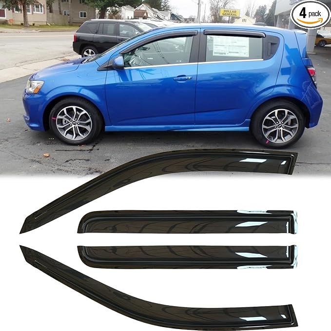 4pcs Original Shatterproof Side Window Wind Deflectors for Chevrolet 2012-2020 Sonic Hatchback(5-Door),Rain Guards,Nice Looking Window Visors for Cars,Vent Deflector 94639