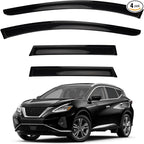 4pcs Front+Rear Smoke Tint Sun/Rain Guard Outside Mount Tape-On Vent Window Visors Compatible with 2015-2024 Nissan Murano