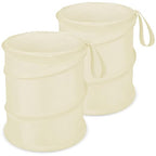 Car Trash Can, 2 Packs Mini Car Garbage Can, Collapsible Trash Bin | Pop-Up Trash Can for Car Front Back Seat, Portable Car Trash Bag Hanging for Vehicle SUV Rv Truck Accessories Interior, Beige
