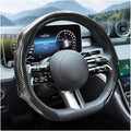 Car Steering Wheel Cover with Comfort Grip, 14.5-15" Carbon Fiber Laser Non-Slip Steering Wheel Protector, Cool Stylish Auto Interior Decor Accessories, Universal for Van SUV Sedan (Black)