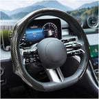 Car Steering Wheel Cover with Comfort Grip, 14.5-15" Carbon Fiber Laser Non-Slip Steering Wheel Protector, Cool Stylish Auto Interior Decor Accessories, Universal for Van SUV Sedan (Black)