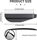 2-Pack car blind spot mirrors,universal car side view mirror rain cover & blind spot mirror,carbon fiber,easy install,stylish black design,enhances visibility safety automotive (2)