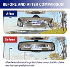 Auto Inside Rearview Mirror with Suction Cup, 12 inch HD Wide Angle Extended Curved Mirror, 360 Degrees Adjustable Wide Viewing Car Accessories Universal for Cars Trucks Boat