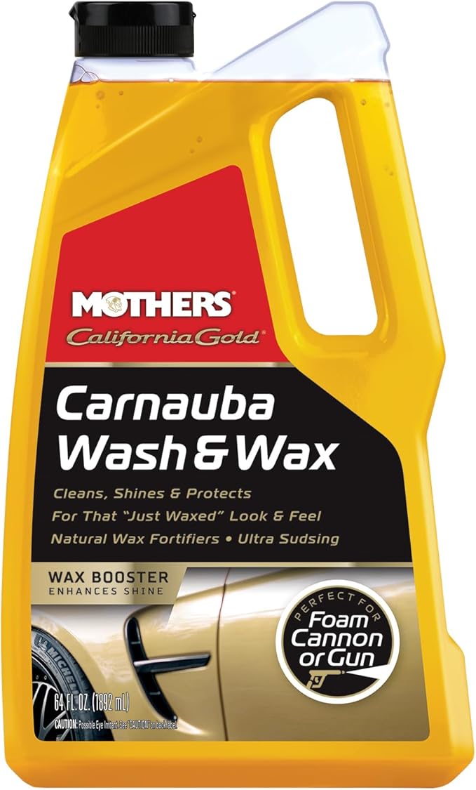 California Gold Carnauba Wash & Wax, 64 oz. — Cleans, Shines & Protects – Gentle, pH Balanced, Ultra-Sudsy for a Spot-Free, Brilliant Finish. Biodegradable & Won't Strip Wax or Ceramic (05674)