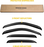 Window Visors for Chevy Chevrolet Tahoe & GMC Yukon 2007-2014 (Not fit Yukon XL), Rain Guards Shield Vent Deflector Shade Dark Smoke 2008 2009 2010 2011 2012 2013, Tape-On, 4PCS
