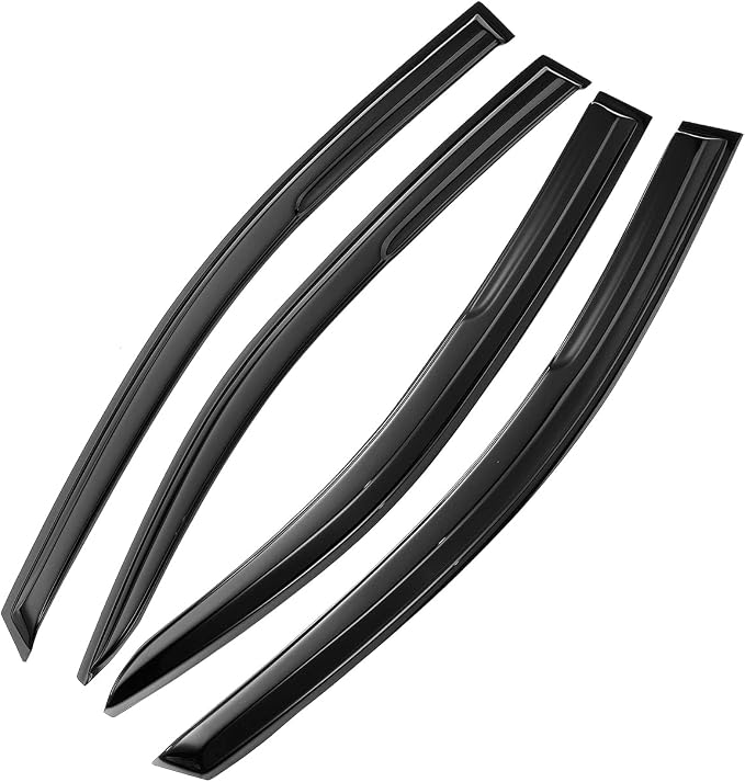 Tape-On Dark Tinted Side Window Visor Deflectors Vent Rain Guards Designed for Toyota Corolla Sedan 2019 2020 2021 2022 2023（4pcs）