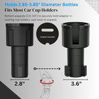 Car Cup Holder Expander (Long Base) - Adjustable Expandable Insert Extender, Automotive Adapter Holds Hydro-Flask, Yeti, Nalgene, Large (32 40 oz) Water Bottles, Big Drinks - Universal