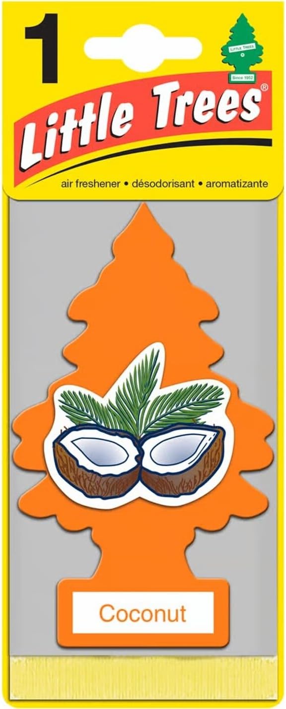 Car Air Freshener | Hanging Paper Tree for Home or Car | Coconut | 12 Pack (Packaging May Vary)