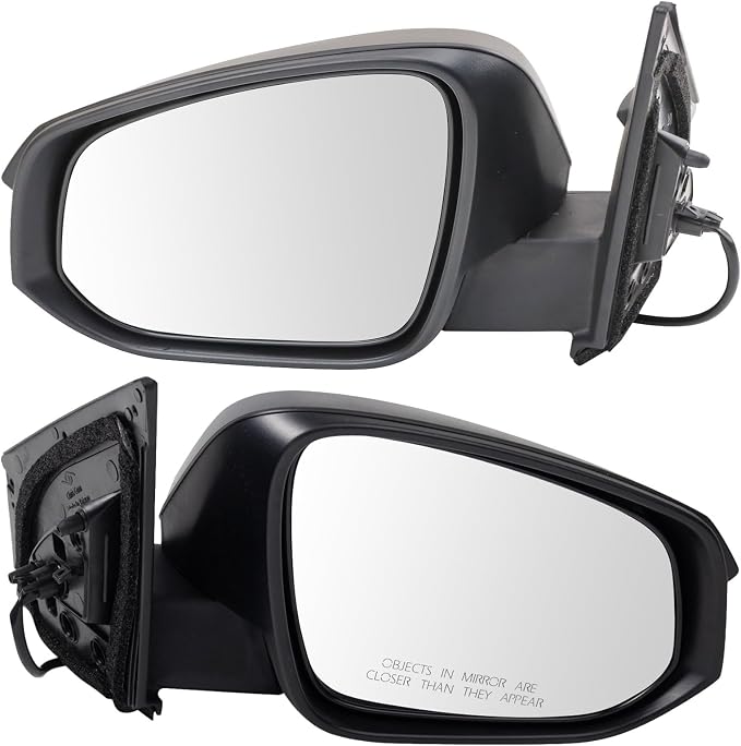 2 Piece Driver and Passenger Side Mirror Assembly Set Electric Adjustment Non-Heated No Memory Textured Compatible with 2013-2015 Toyota RAV4 TO1320309 TO1321309