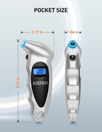 Digital Tire Pressure Gauge 0-150PSI Calibrated to ANSI B40.7 +/-1PSI, 4 Units for Car Truck with Backlight LCD, Silver, 2Pack
