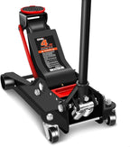 DNA Motoring Floor Jack 4 Ton (8000 lbs) Capacity, Fast Lift Low Profile Hydraulic Trolley Jack, Steel Heavy-Duty Service Car Jack, Lifting Range 4.5"-20", Black, TOOLS-00308-BK