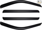 4pcs Smoke Tint Sun Rain Guard Vent Window Visors Compatible with 2022-2025 Toyota Tundra CrewMax Cab with 4 Full Size Doors, Outside Mount Tape On Style Acrylic Set of 4 Front+Rear