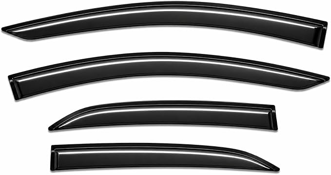 2018-2024 Tape-On Rain Guards for Toyota Camry Side Window Visor Deflectors, XV70 L LE SE XLE XSE Hybrid, Durable Tinted Vent Shades 2019 2020 2021 2022 2023