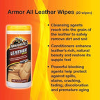 Interior Cleaner Wipes | For Leather | 20 Count | Pack of 2 | For Vehicles