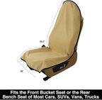 Waterproof Towel Car Seat Cover, Sweatproof Non-Slip Seat Protector, Universal Fit for Front Bucket or Rear Bench Seat of Cars, SUVs, Vans, Trucks, Compatible with Airbags and Armrests (Beige, 2 Pack)