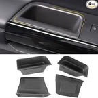 4PCS Door Grab Tray Door Organizer Compatible with Ford Explorer 2020 2021 2022 2023 2024 2025 Armrest Phone Container Handle Insert ABS Tray Storage Box Glove Pallet