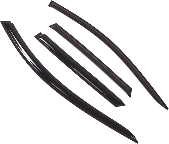 WD2-715 Dark Smoke 4 Pcs Set Window Visor (Outside Mount) Deflector Rain Guard Compatible with 2013-2017 Mazda CX-5