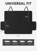 fidozen Waterproof Dog Car Seat Cover for Back Seat: Suitable for Small and Large Dogs, Hammock and Pet Protector, Backseat seat Cover (Black(Spilt Bench), Medium(54" W))