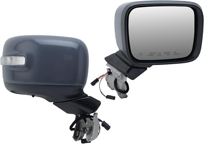 Right Passenger Side Mirror Compatible with Jeep Renegade 2015 2016 2017 2018 2019 2020 2021 2022 2023 Door Mirrors Power Heated with Signal Light Temperature Sensor Prime Paintable (7+2 pins)