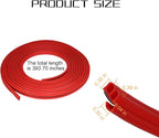Car Door Rubber Seal Strip, 32.8Ft Self Adhesive Weather Stripping Automotive Edge Trim, Weatherstrip Soundproof Vehicle Tailgate Window Sealing Cover, Universal for SUV RV Truck (Red)