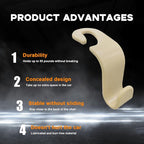 4PCS Car Seat Headrest Hook, Auto Back Seat Hanging Storage Organizer, Vehicle Seatback Hanger Holder for Purse Handbag Coat Umbrella, Universal Interior Car Accessories (Beige)