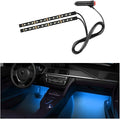 Car LED Strip Light, 24 LEDs RGB Neon Interior Atmosphere Lights, 12V Under Dash Ambient Night Light, Cigarette Lighter Auto Interior Decorative Lamp, Car Accessories (Ice Blue)