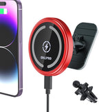 for MagSafe Car Mount Charger iPhone Wireless Car Charger, Stick on Dashboard Magnetic Phone Holder Mount for iPhone 17 Pro Max 16 15 14 Series, 15W Fast Charging, Aluminum Shell