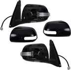 2 Piece Driver and Passenger Side Mirror Assembly Set Electric Adjustment Heated No Memory Puddle Light Black Compatible with 2010-2013 Toyota 4Runner TO1320263 TO1321263