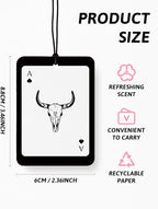 Vintage Western Car Air Freshener 4 Pcs, Long Live Cowgirls Cow Skull Cactus Ace Card Hanging Air Freshener for Cars Closet Drawer Books, Retro Western Car Accessories Mirror Decor for Women
