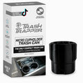 Car Trash Can Cup Holder | Micro Car Trash Can | Fits Flush in Most Cupholders | 3.5" x 3.5" | Traps More & Empties Less, Patent-Pending Compaction, Holds Small Garbage, Black/Black