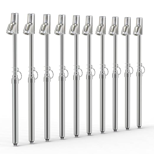 Silver Double Straight Type Tire Pressure Gauge，Dual Head Air Pressure Gauge 10Pcs，Pressure Range 10-150 Psi(Suitable for Trucks, etc.