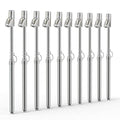 Silver Double Straight Type Tire Pressure Gauge，Dual Head Air Pressure Gauge 10Pcs，Pressure Range 10-150 Psi(Suitable for Trucks, etc.