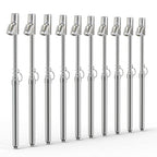 Silver Double Straight Type Tire Pressure Gauge，Dual Head Air Pressure Gauge 10Pcs，Pressure Range 10-150 Psi(Suitable for Trucks, etc.
