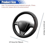 15 Inch Leather Car Steering Wheel Cover for SUV, Truck, Blackline | Anti-Slip Breathable Automotive Steering Wheel Protector, Universal Heat Resistant Vehicle Interior Accessories