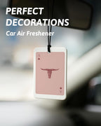 Boho Red Western Car Air Freshener 4 Pcs, Preppy Cowgirl Cow Skull Cactus Ace Card Hanging Air Freshener for Cars Closet Drawer Books, Cute Western Car Accessories Mirror Decor for Women