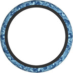 Waves Japan Blue Steering Wheel Cover Car Accessories Cute for Women Girls Girly Universal 15 Inch Neoprene Auto Interior Decor Anti Slip Car Truck Protector