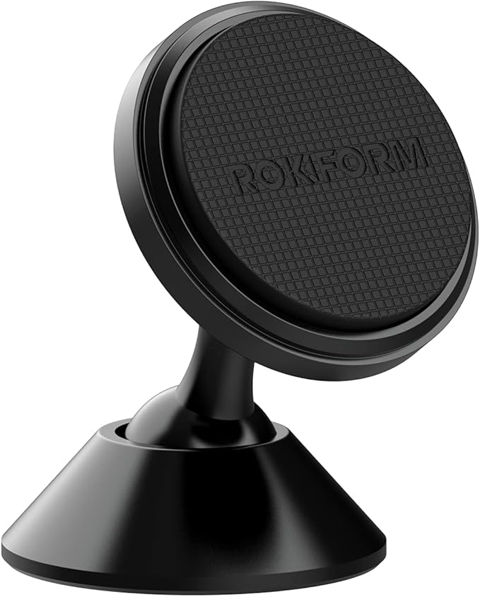Adjustable Magnetic Car Mount, 360 Degree Swivel with 3M VHB Tape, Cell Phone Holder, Aluminum Dashboard Phone Mount Stand for Truck Car & Van (Black)