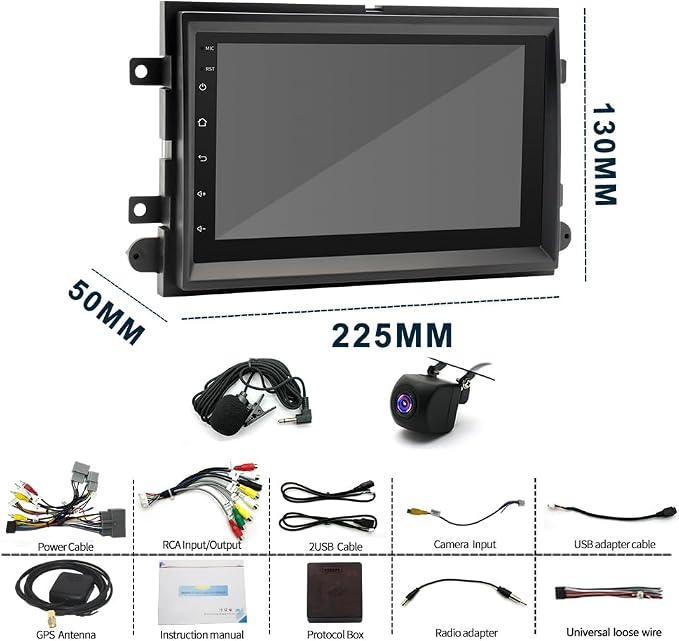 7 inch Touchscreen Car Stereo Fit for Ford Explorer 2006-2010, Android 13 Double Din Car Radio with Carplay & Android Auto in-Dash Navigation BT Mirror Link WiFi Backup Camera 4+64G
