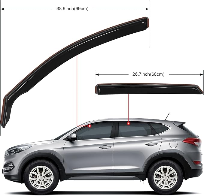 Window Rain Guards for Hyundai Tucson 2016 2017 2018 2019 2020 Window Deflectors, Vent Window Visors-4 Pieces