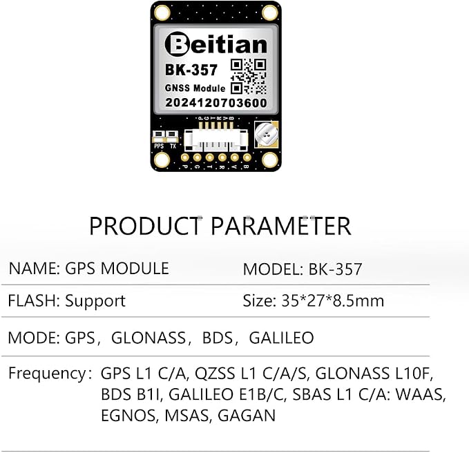 9th Generation Beidou GPS Module Antenna GNSS Racing Drone Flight Controller FPV Unmanned Aerial Vehicle Fixed-Wing BK Series (BK-357)