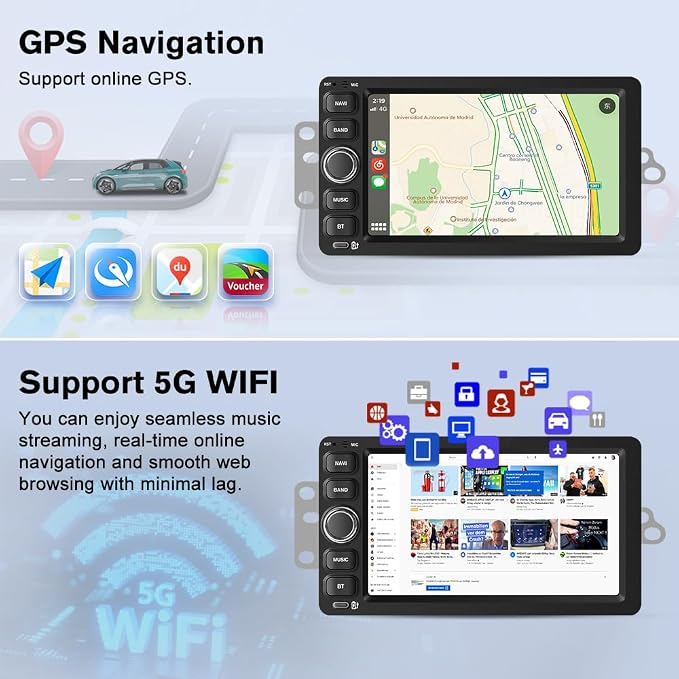 Car Radio Stereo for Chevy Silverado GMC Sierra Yukon Tahoe Impala Hummer 2003 2004 2005 2006,with Android 15 CarPlay Android Auto 5GHz WiFi FM/AM Bluetooth GPS SWC Backup Camera【4Core 64GB 】