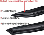 Extra Durable Outside-Mount Auto Vent Window Visor, Fits 2013-2015 Subaru XV CrossTrek, 2016-2017 CrossTrek, 2012-2016 Impreza Hatchback, Original Wind Deflector Rain Guard, Smoke, 4-Pcs