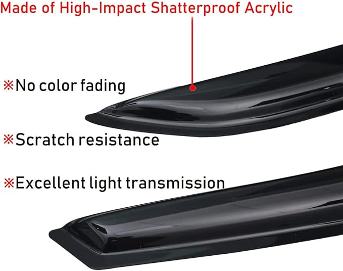 Extra Durable Outside-Mount Auto Vent Window Visor, Fits 2013-2015 Subaru XV CrossTrek, 2016-2017 CrossTrek, 2012-2016 Impreza Hatchback, Original Wind Deflector Rain Guard, Smoke, 4-Pcs