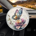 Universal Car Steering Wheel Sun Shade Cover, Butterfly Floral Heat-Resist Aluminum Foil Steering Wheel Cover for Most of Car SUV Truck Van