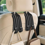 Cute American Flag Car Seat Back Storage Headrest Hooks for Purses & Bags – 2PCS PU Leather Dual Metal Hooks, Backseat Organizer Accessories
